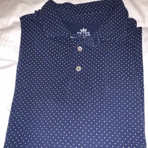 Peter Millar Navy and white Polo